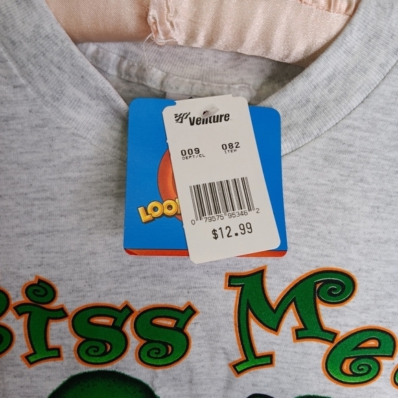 VTG 90s Irish Taz Tshirt Size XL St. Patrick's Day New W/Tag Looney Tunes Gray - Picture 5 of 7